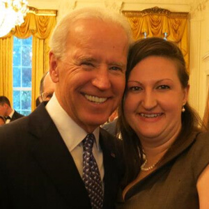 Nicole with Vice President Biden at the White House in 2013.