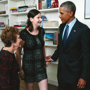 Nicole introducing her Nana to President Obama