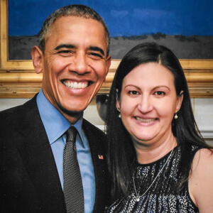 Nicole with President Obama - Nicole was an Obama Victory Trustee and a member of the DNC National Finance Committee